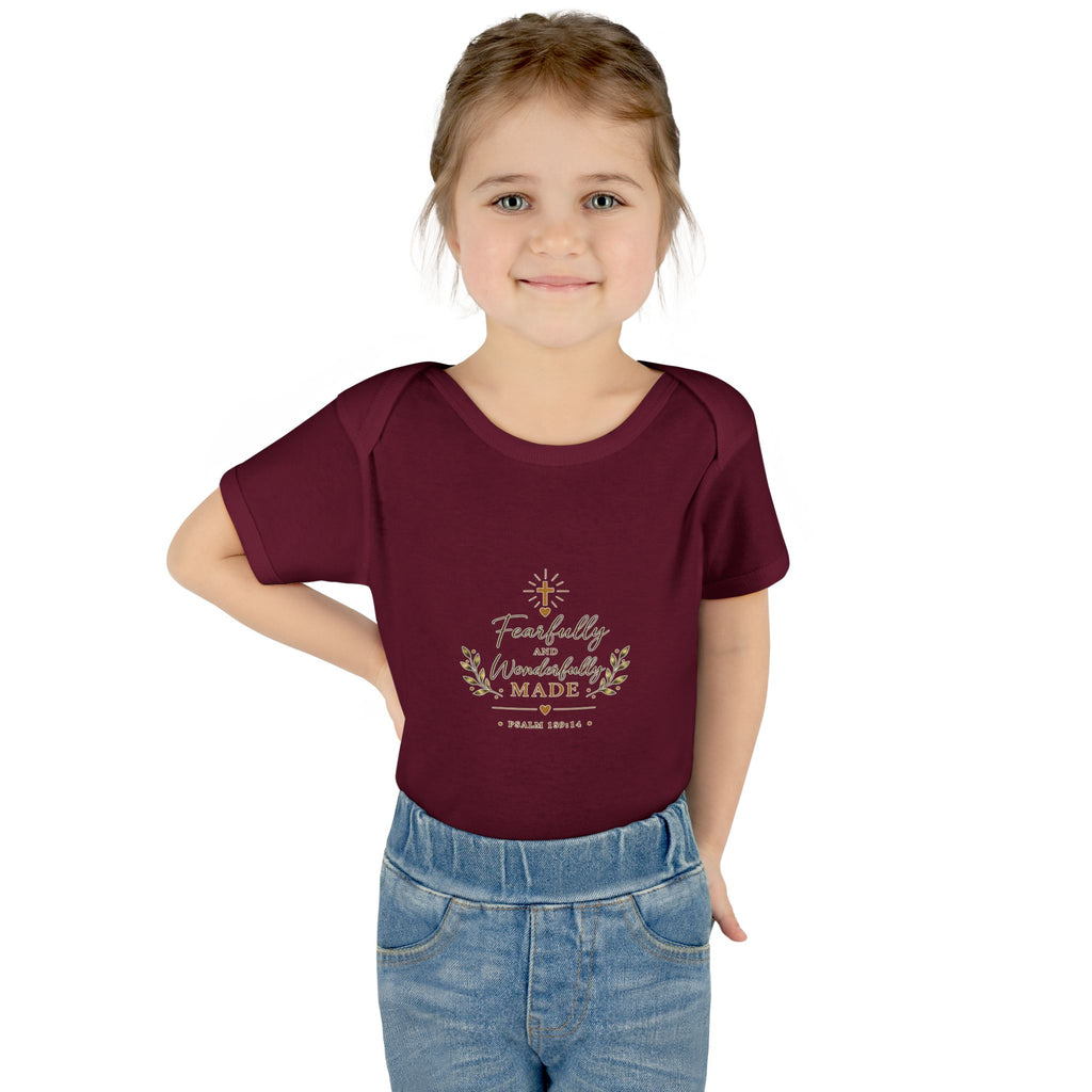 Fearfully & Wonderfully Made Baby Bodysuit | Christian Baptism Gift Onesie