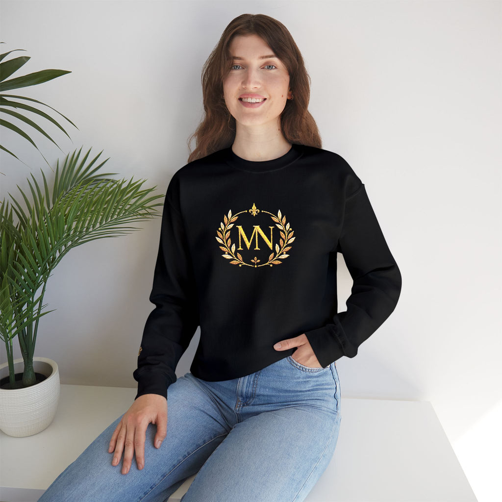 Gold Laurel Monogram Crewneck Sweatshirt