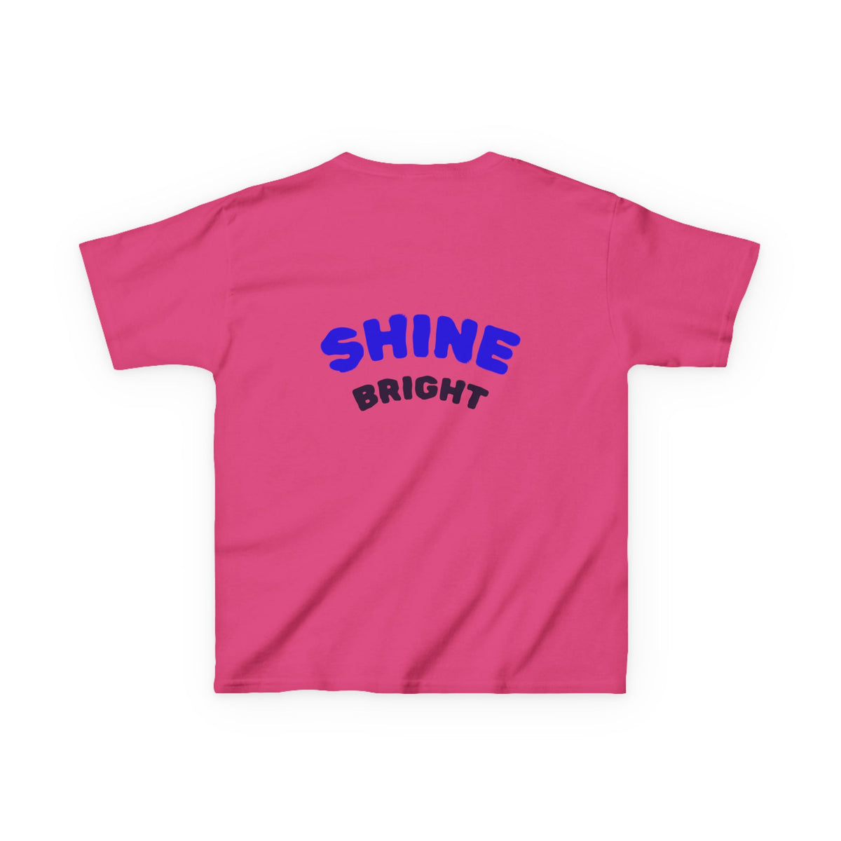 Kids Tee — "Be Kind, Be Cool" Dinosaur Graphic with "Shine Bright" Back
