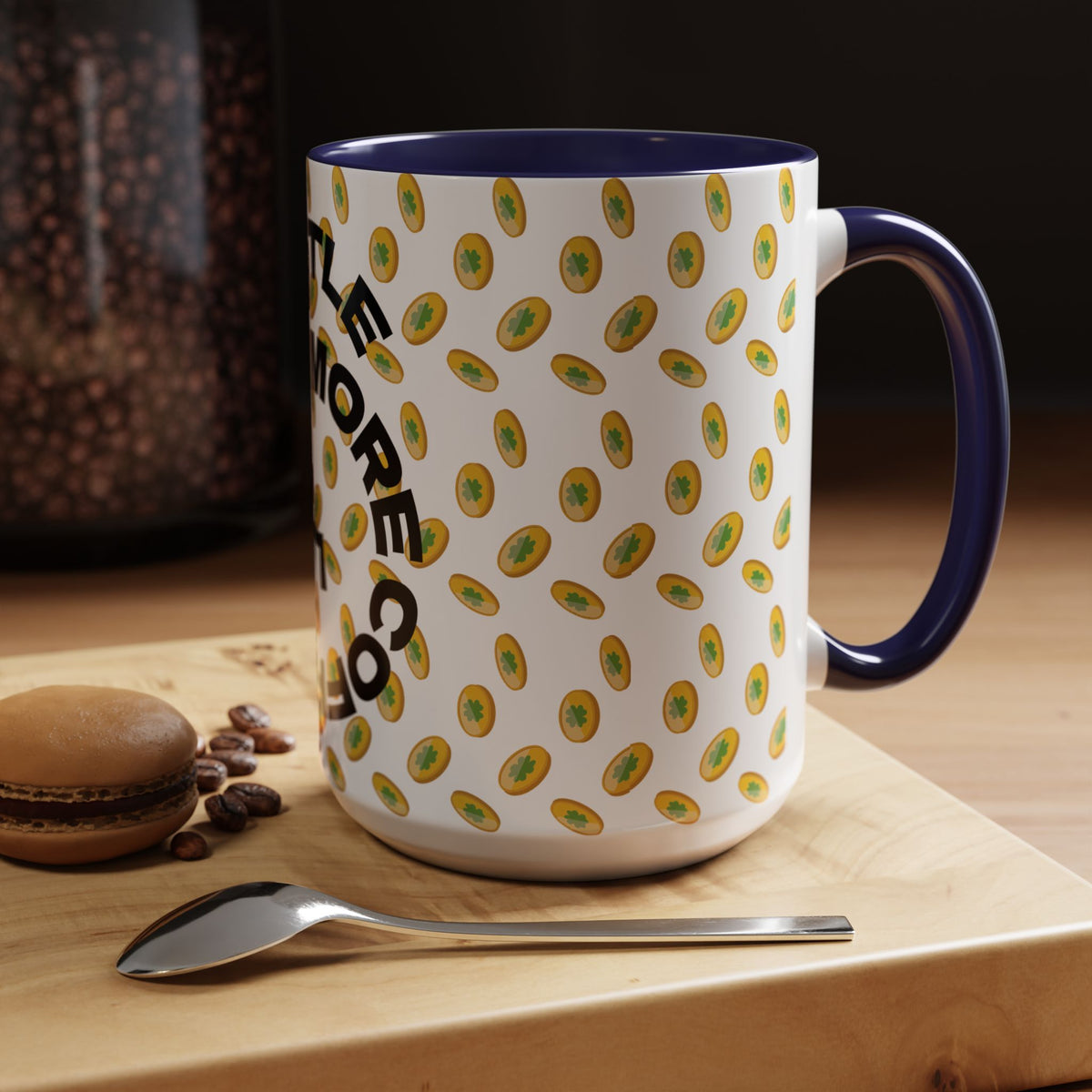 Hustle More Coffee Mug — Avocado Pattern Accent Mug (11/15oz