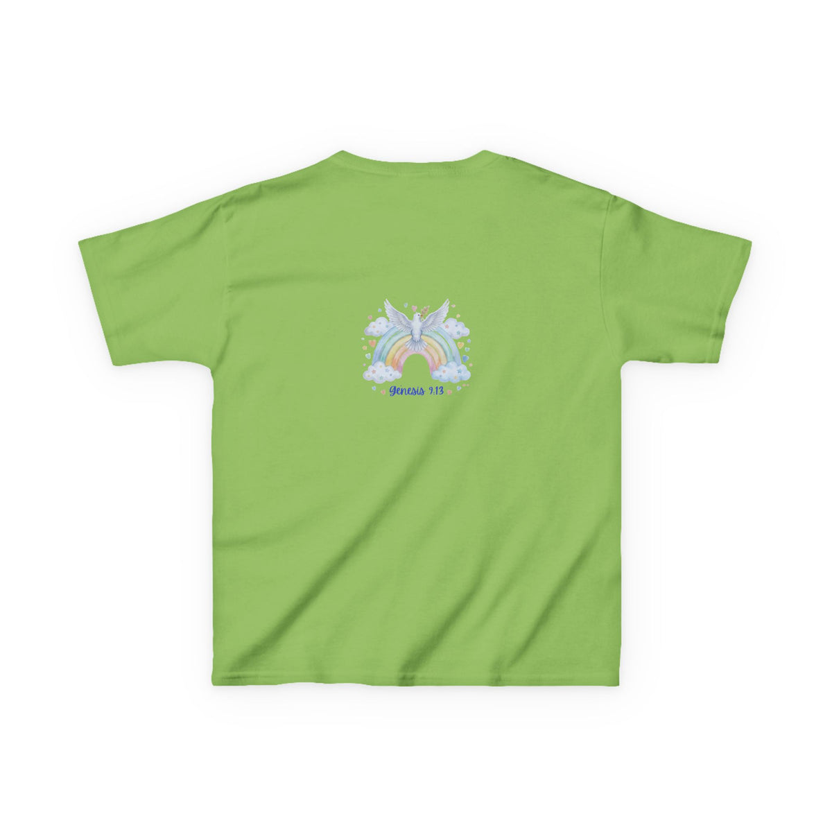 Christian Kids T-Shirt — "God Keeps His Promises" Rainbow Dove Tee | Psalm 145:13