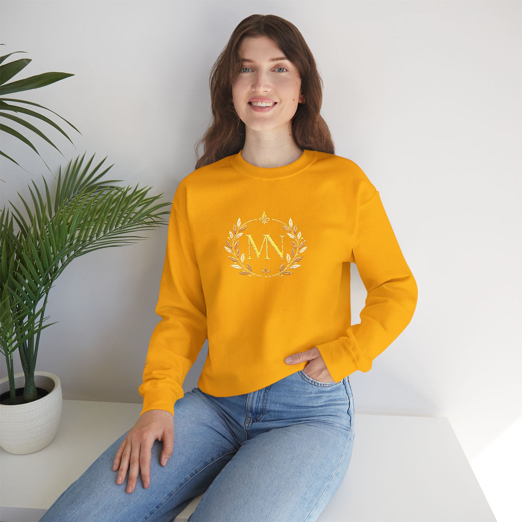Gold Laurel Monogram Crewneck Sweatshirt