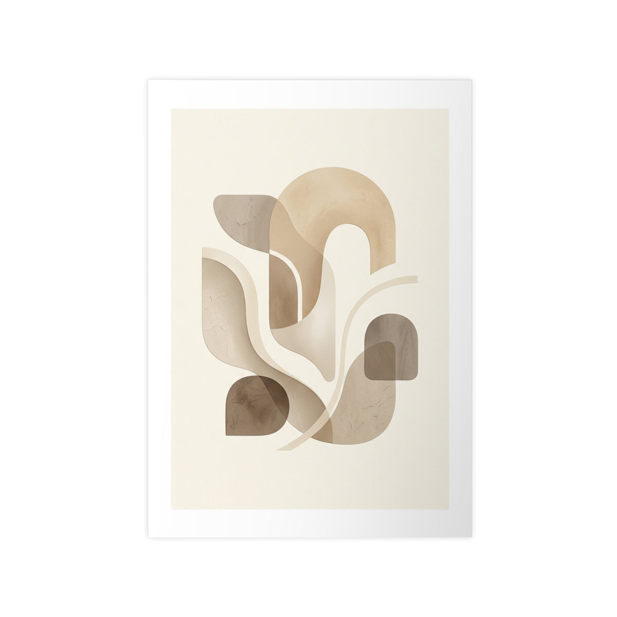 Beige Botanical Wall Art Poster — Minimalist Neutral Print, 250gsm Photo Paper, Matte or Satin