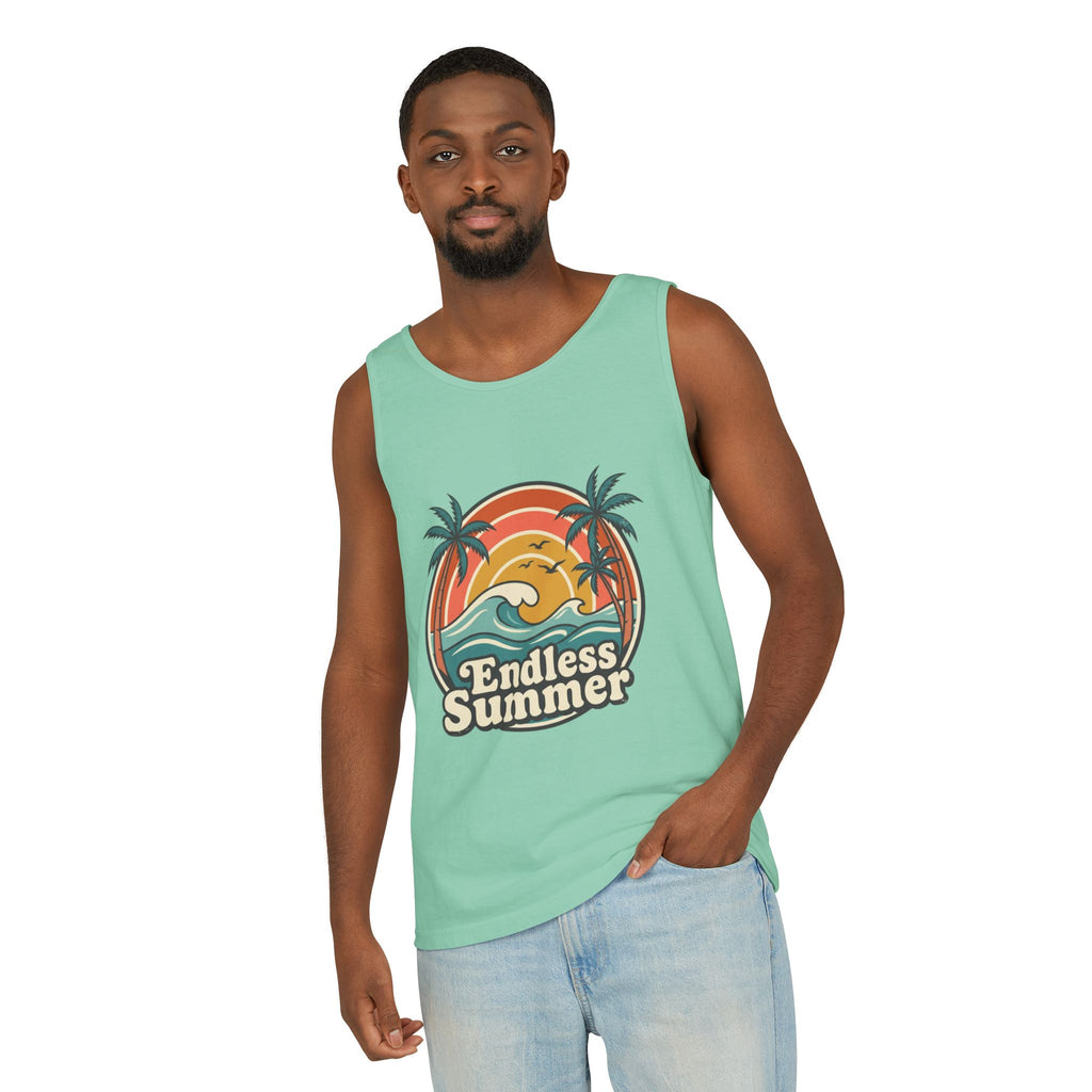 Endless Summer Tank Top — Retro Beach Palm Tree Surf Graphic