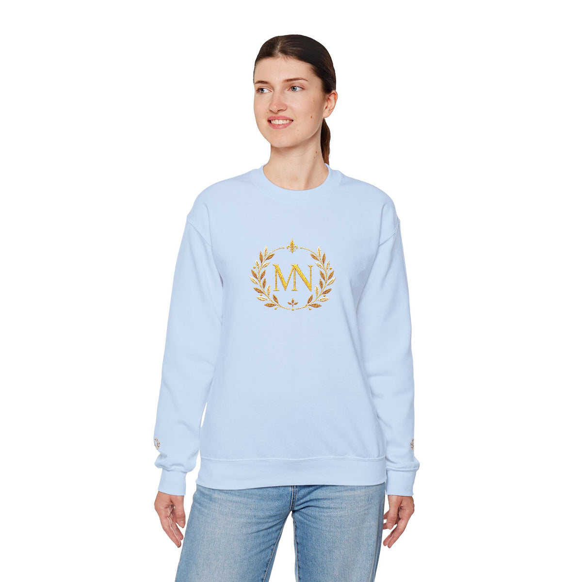 Gold Laurel Monogram Crewneck Sweatshirt
