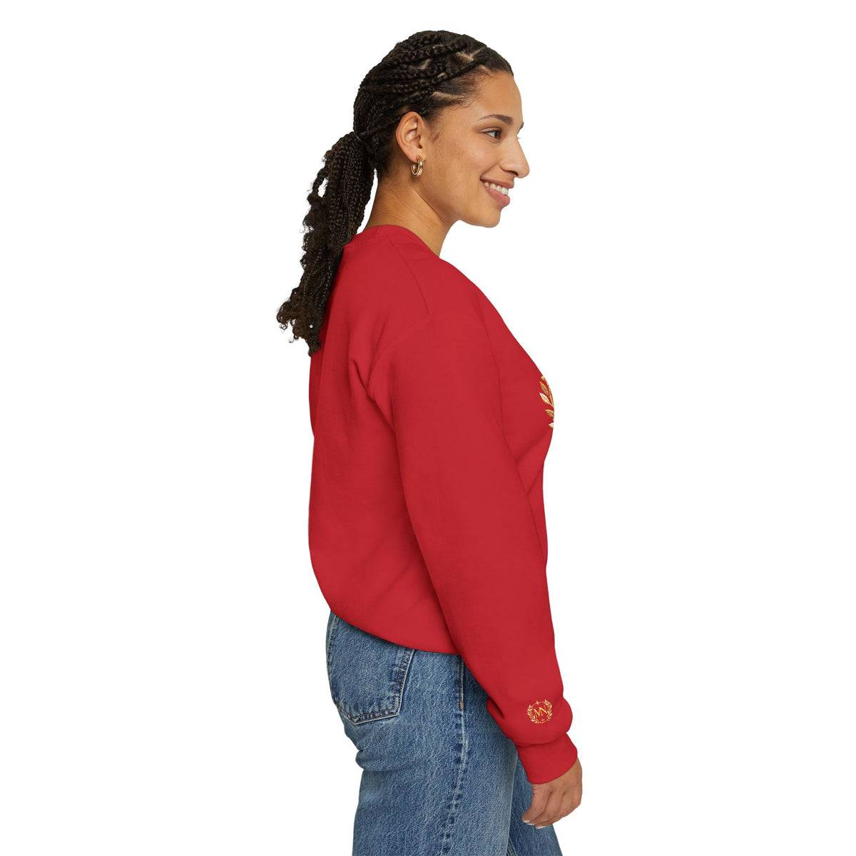 Gold Laurel Monogram Crewneck Sweatshirt