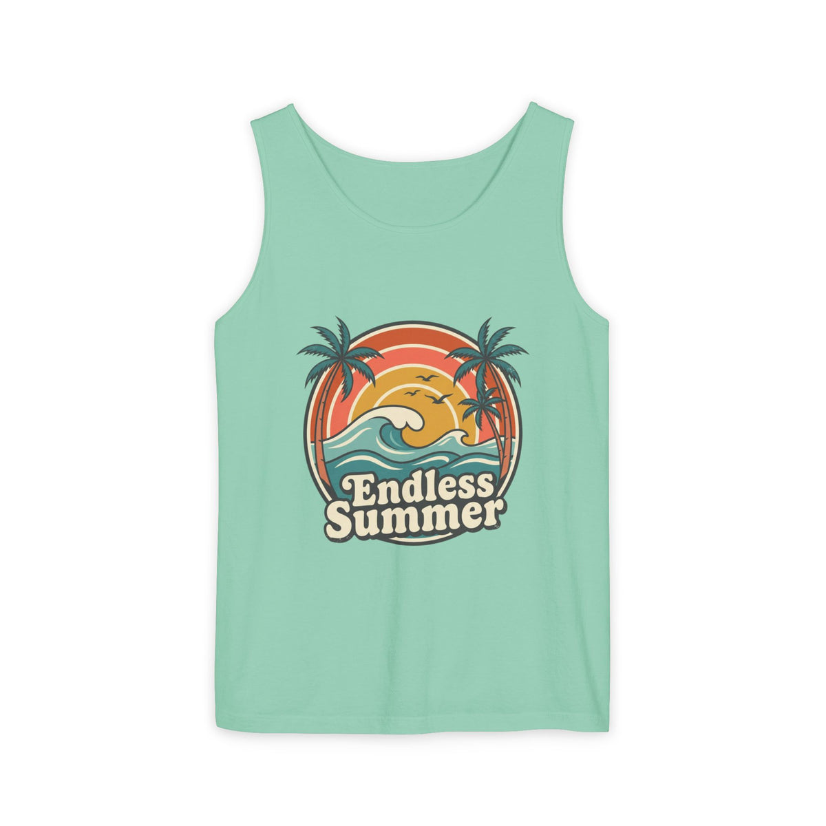 Endless Summer Tank Top — Retro Beach Palm Tree Surf Graphic