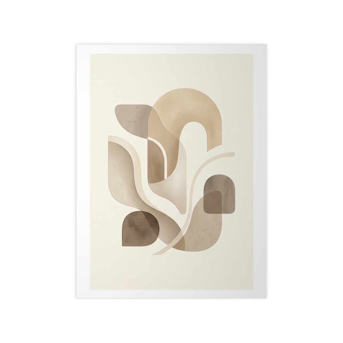 Beige Botanical Wall Art Poster — Minimalist Neutral Print, 250gsm Photo Paper, Matte or Satin