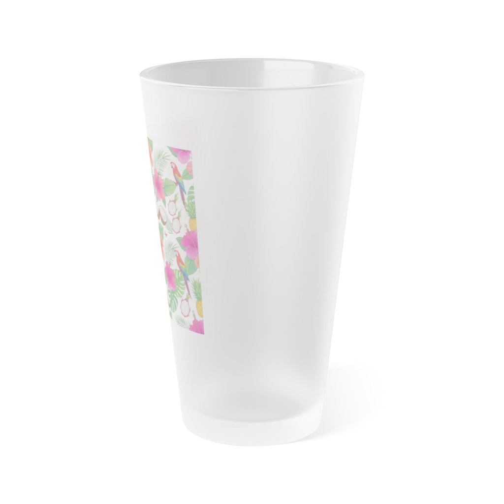 Frosted Pint Glass – Watercolor Floral 16oz Beer & Drink Glass