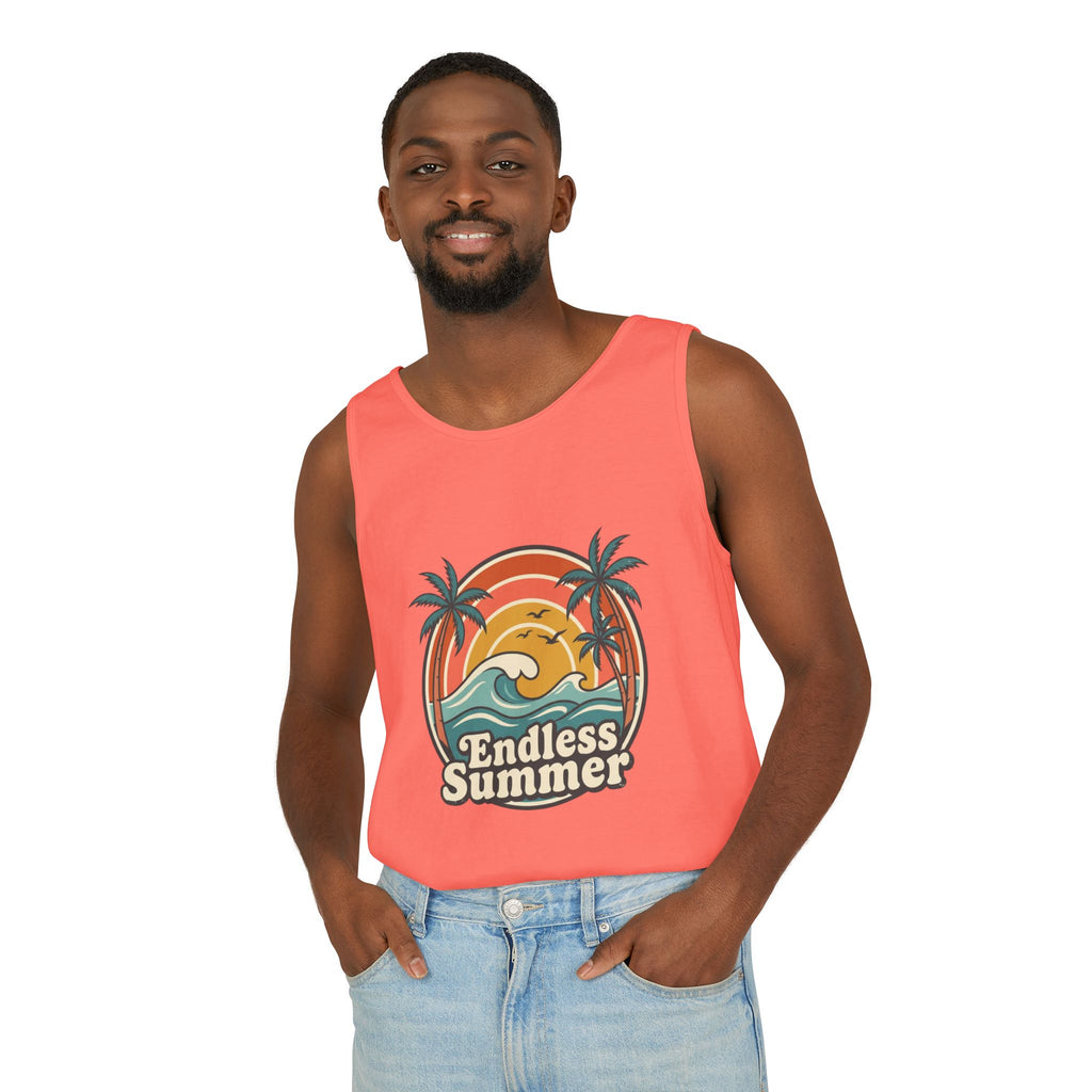 Endless Summer Tank Top — Retro Beach Palm Tree Surf Graphic