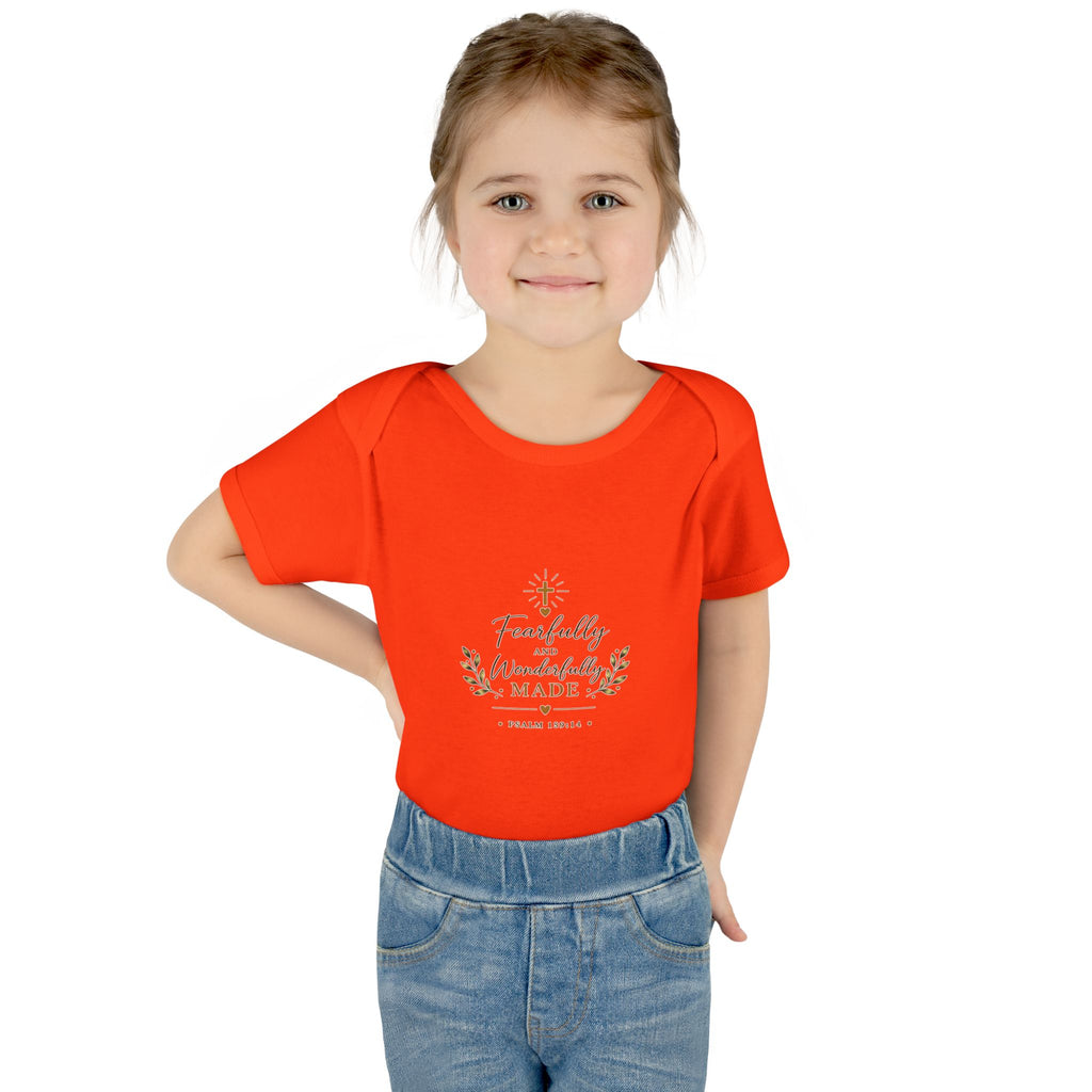 Fearfully & Wonderfully Made Baby Bodysuit | Christian Baptism Gift Onesie