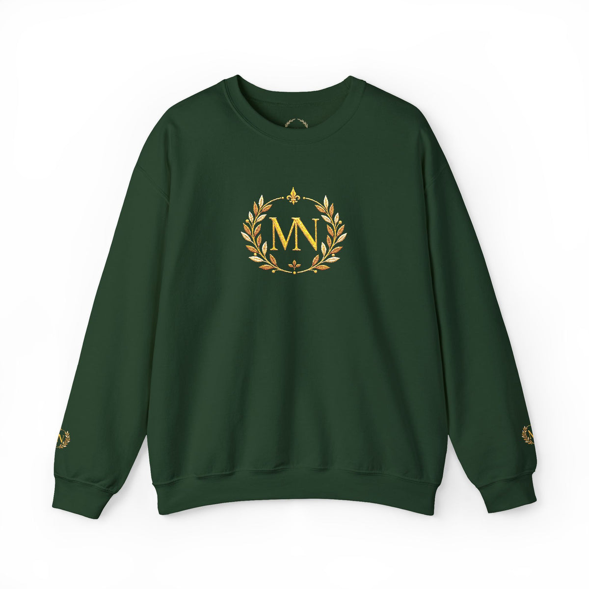 Gold Laurel Monogram Crewneck Sweatshirt
