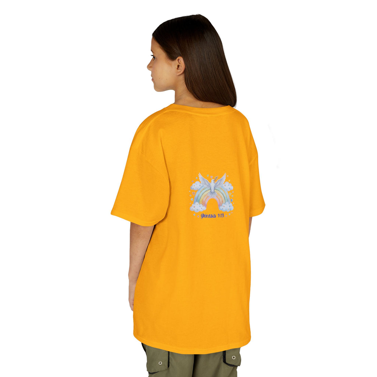 Christian Kids T-Shirt — "God Keeps His Promises" Rainbow Dove Tee | Psalm 145:13