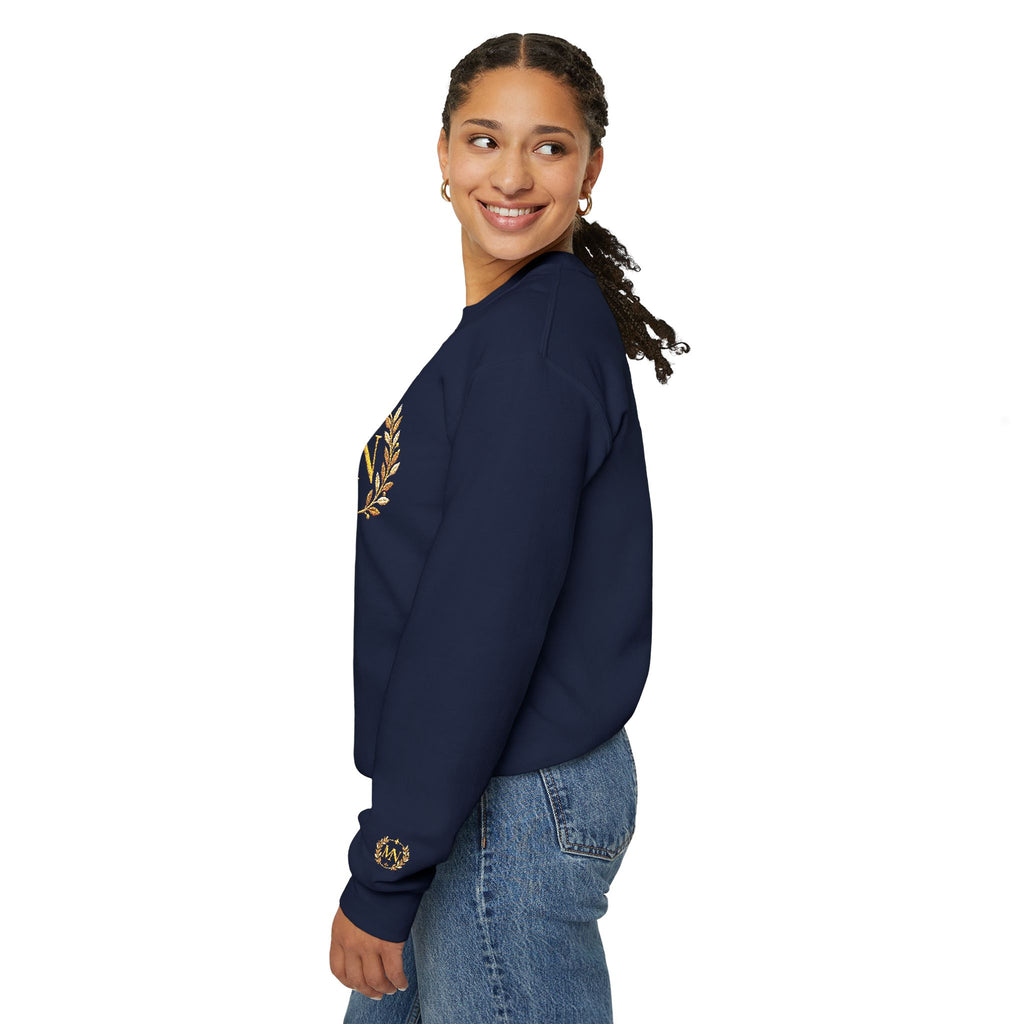 Gold Laurel Monogram Crewneck Sweatshirt
