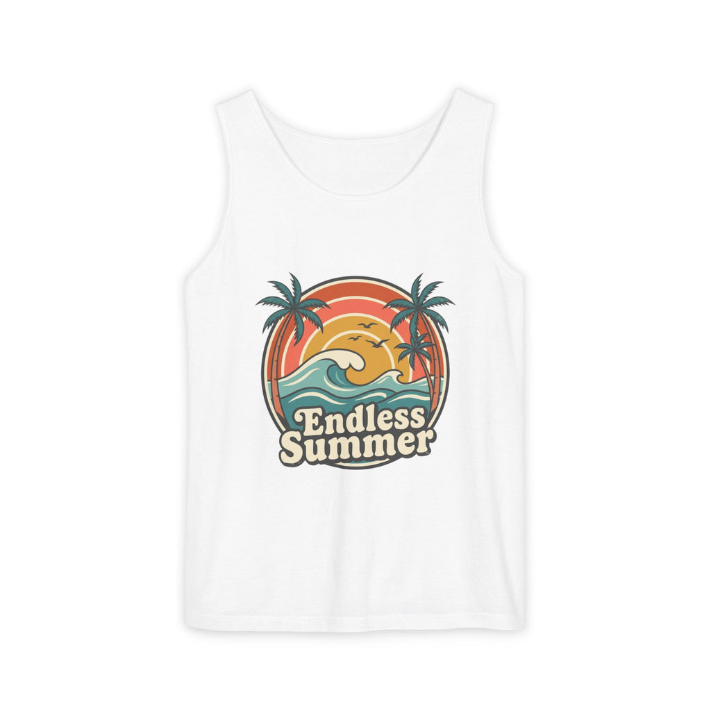 Endless Summer Tank Top — Retro Beach Palm Tree Surf Graphic