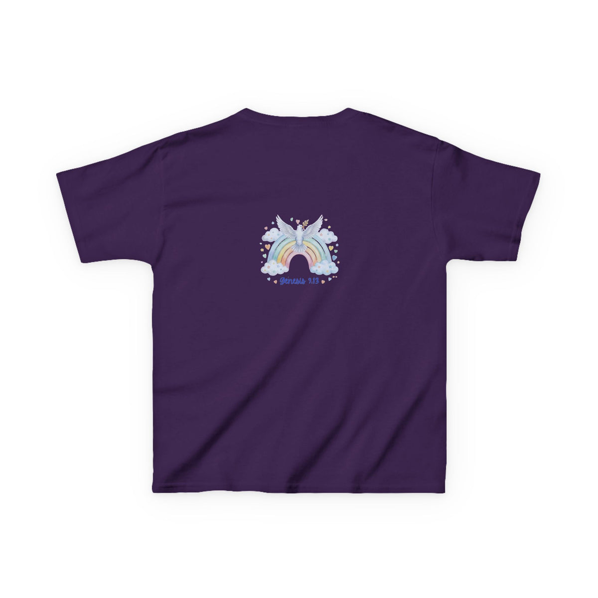 Christian Kids T-Shirt — "God Keeps His Promises" Rainbow Dove Tee | Psalm 145:13