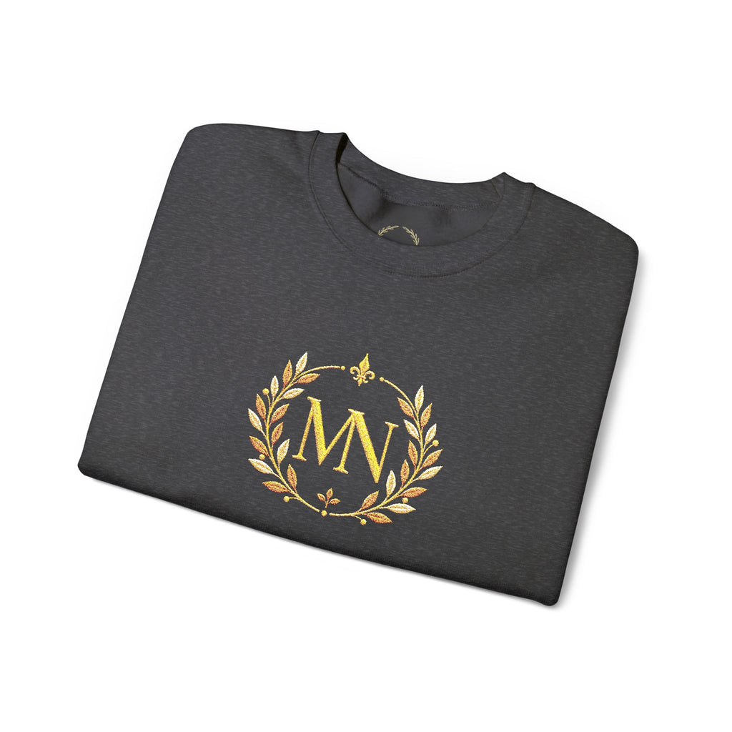 Gold Laurel Monogram Crewneck Sweatshirt
