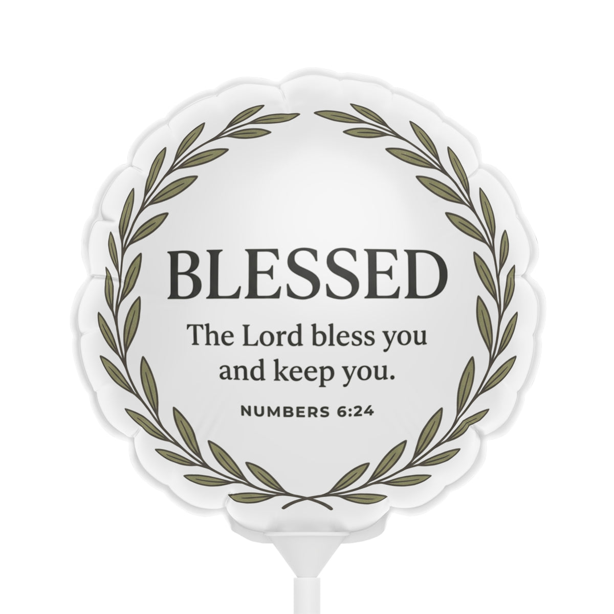 Blessed Heart Balloon — "BLESSED" Bible Verse (Numbers 6:24) 6" Religious Party Favor