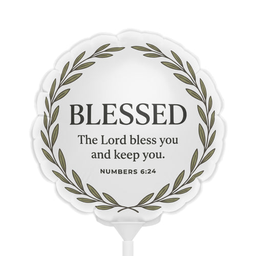 Blessed Heart Balloon — "BLESSED" Bible Verse (Numbers 6:24) 6" Religious Party Favor