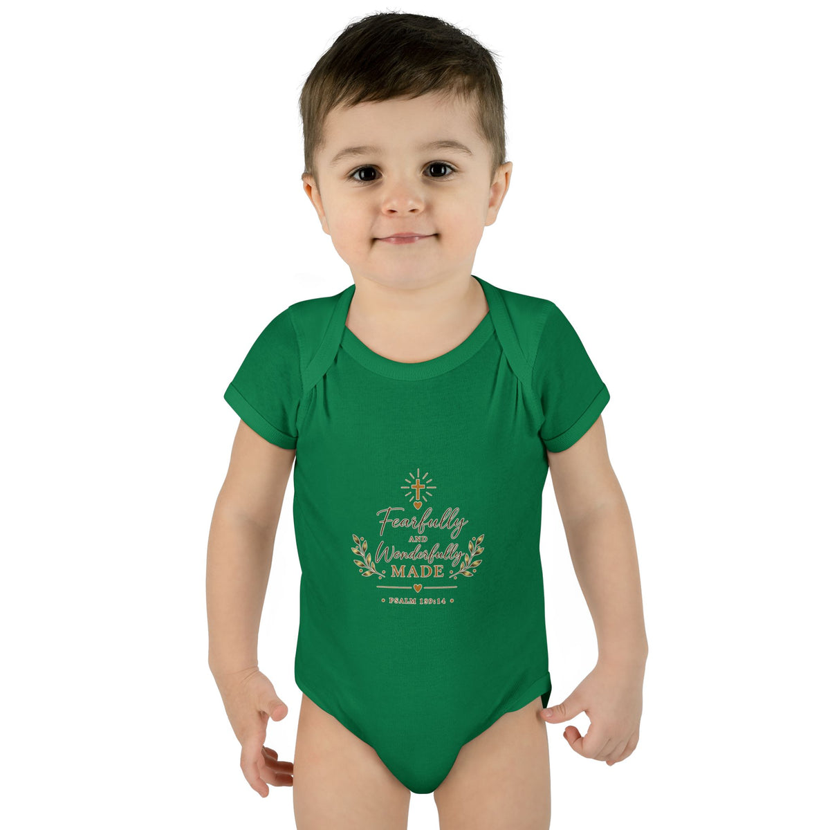 Fearfully & Wonderfully Made Baby Bodysuit | Christian Baptism Gift Onesie