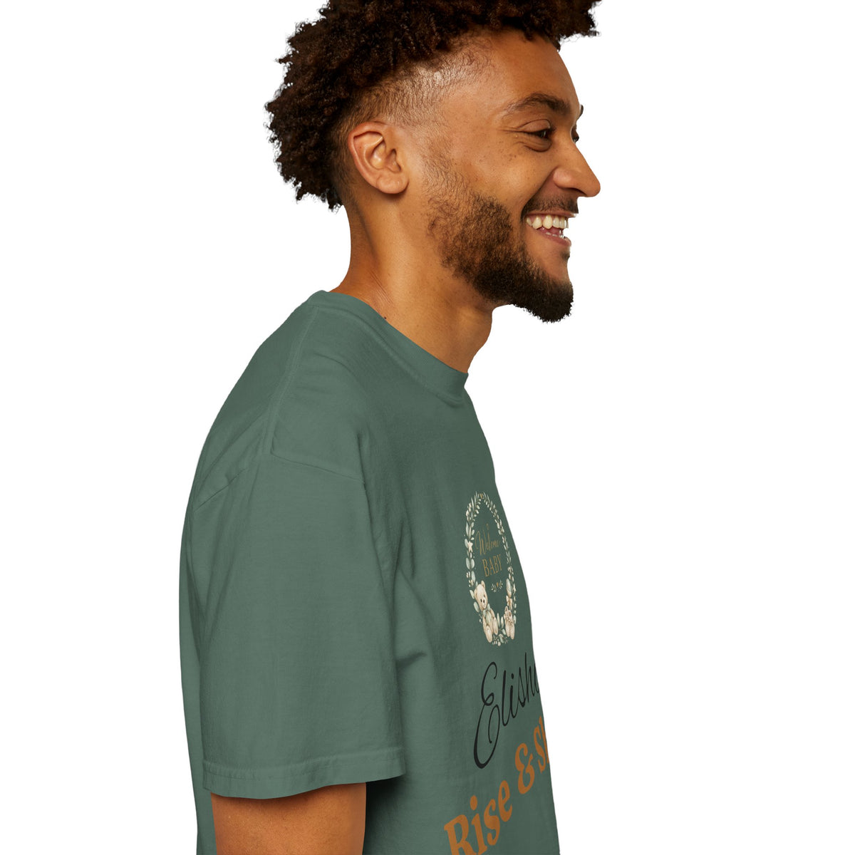 Personalized 'Rise & Shine' T-Shirt — Custom Name Floral Monogram Tee