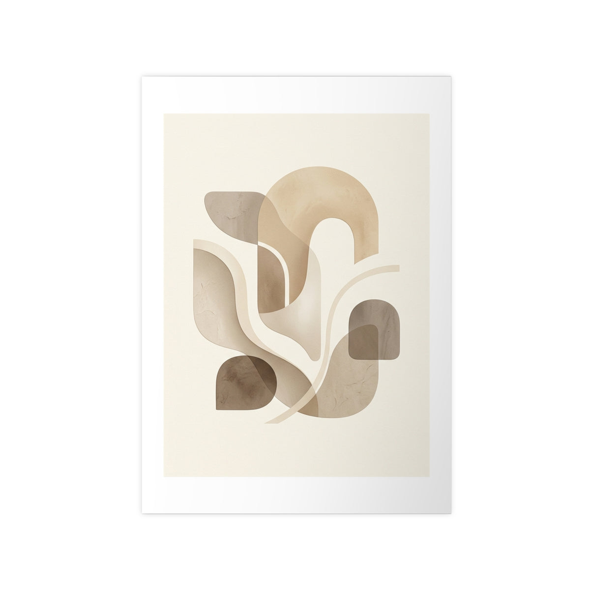 Beige Botanical Wall Art Poster — Minimalist Neutral Print, 250gsm Photo Paper, Matte or Satin