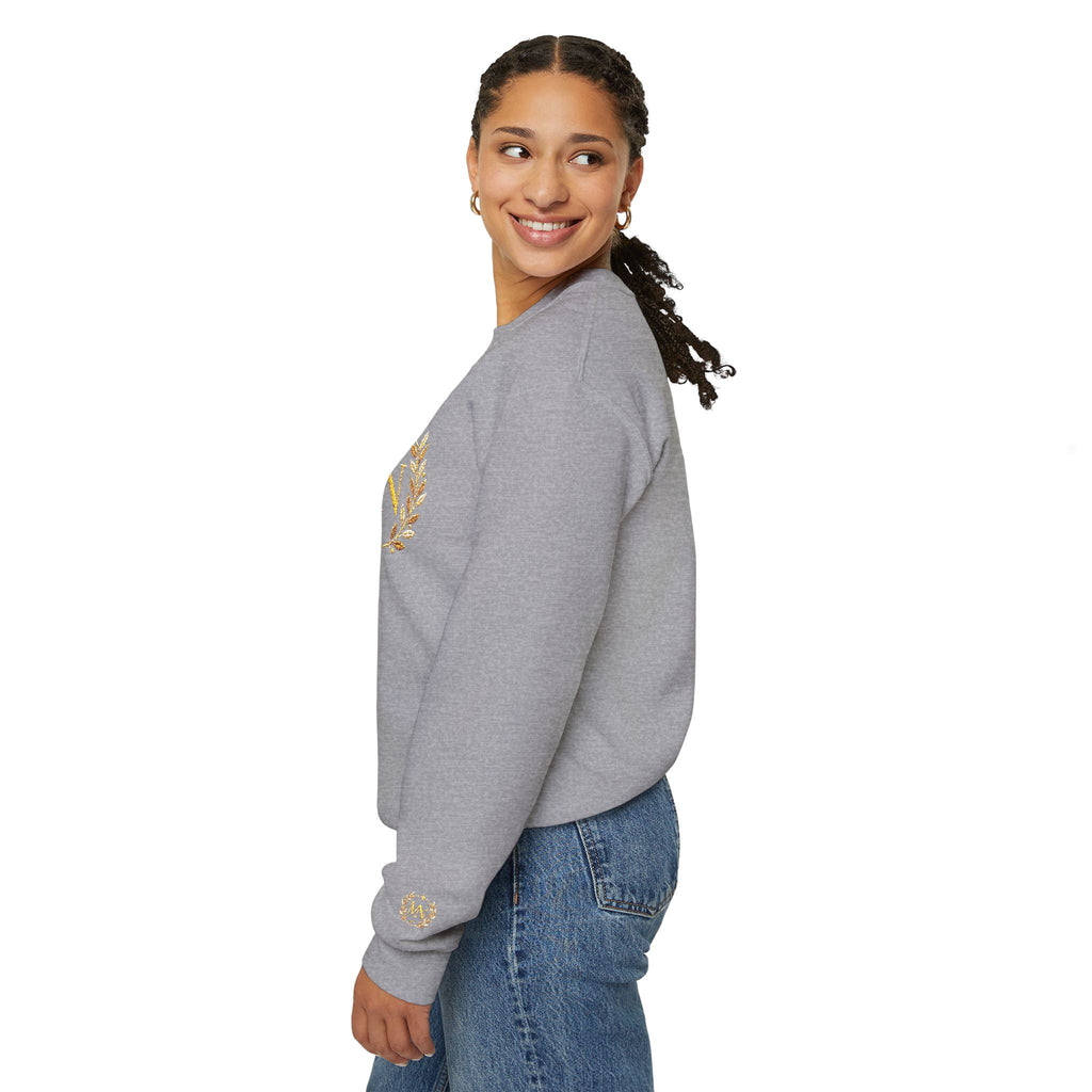 Gold Laurel Monogram Crewneck Sweatshirt
