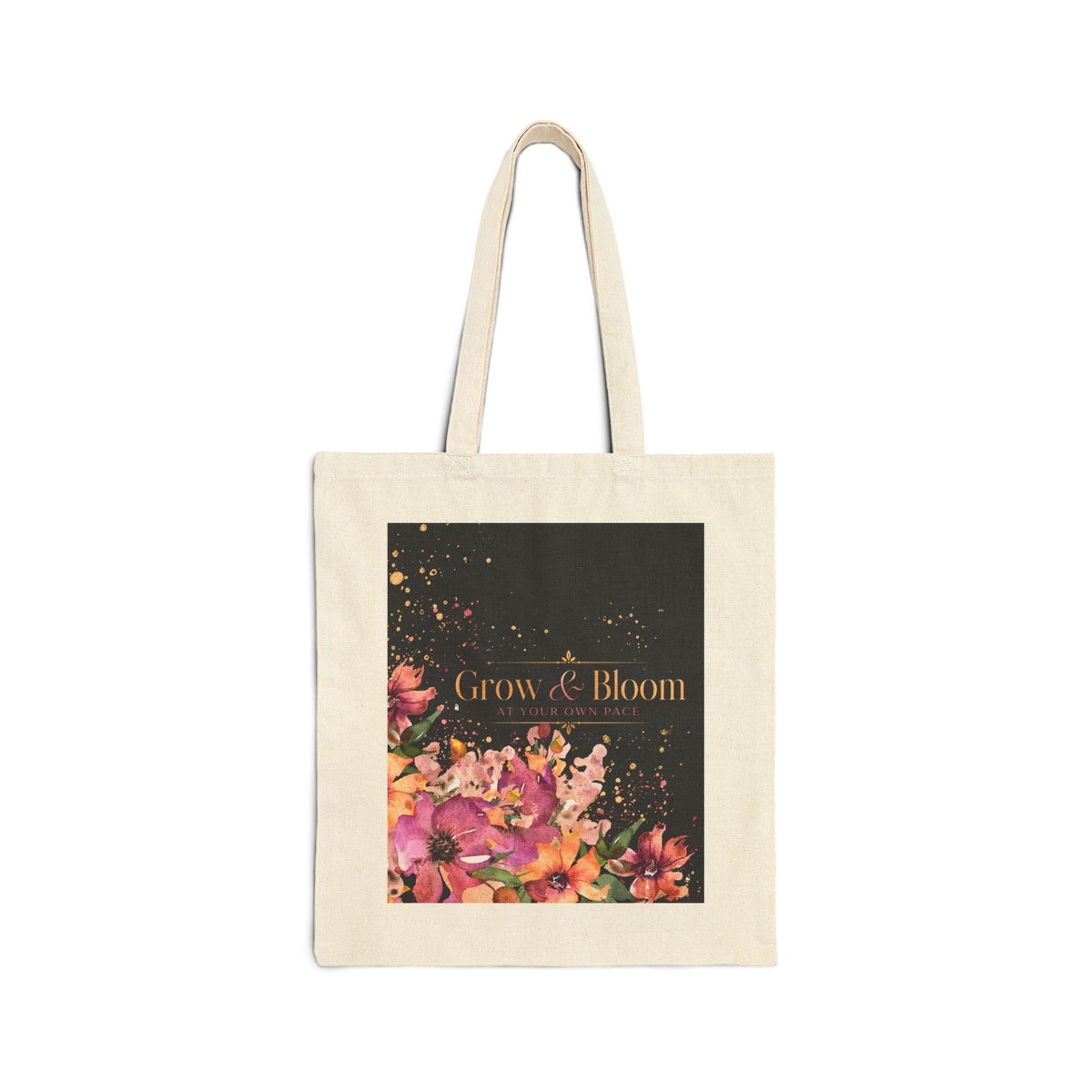 Grow & Bloom Floral Canvas Tote Bag