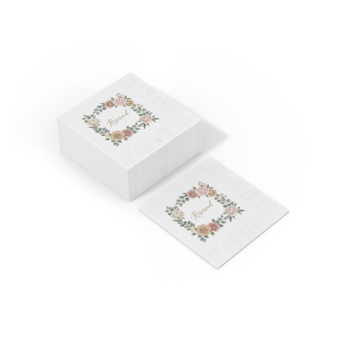 Reserved Floral Napkins — Elegant Wedding & Event Cocktail Napkins
