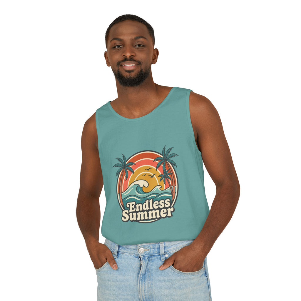 Endless Summer Tank Top — Retro Beach Palm Tree Surf Graphic
