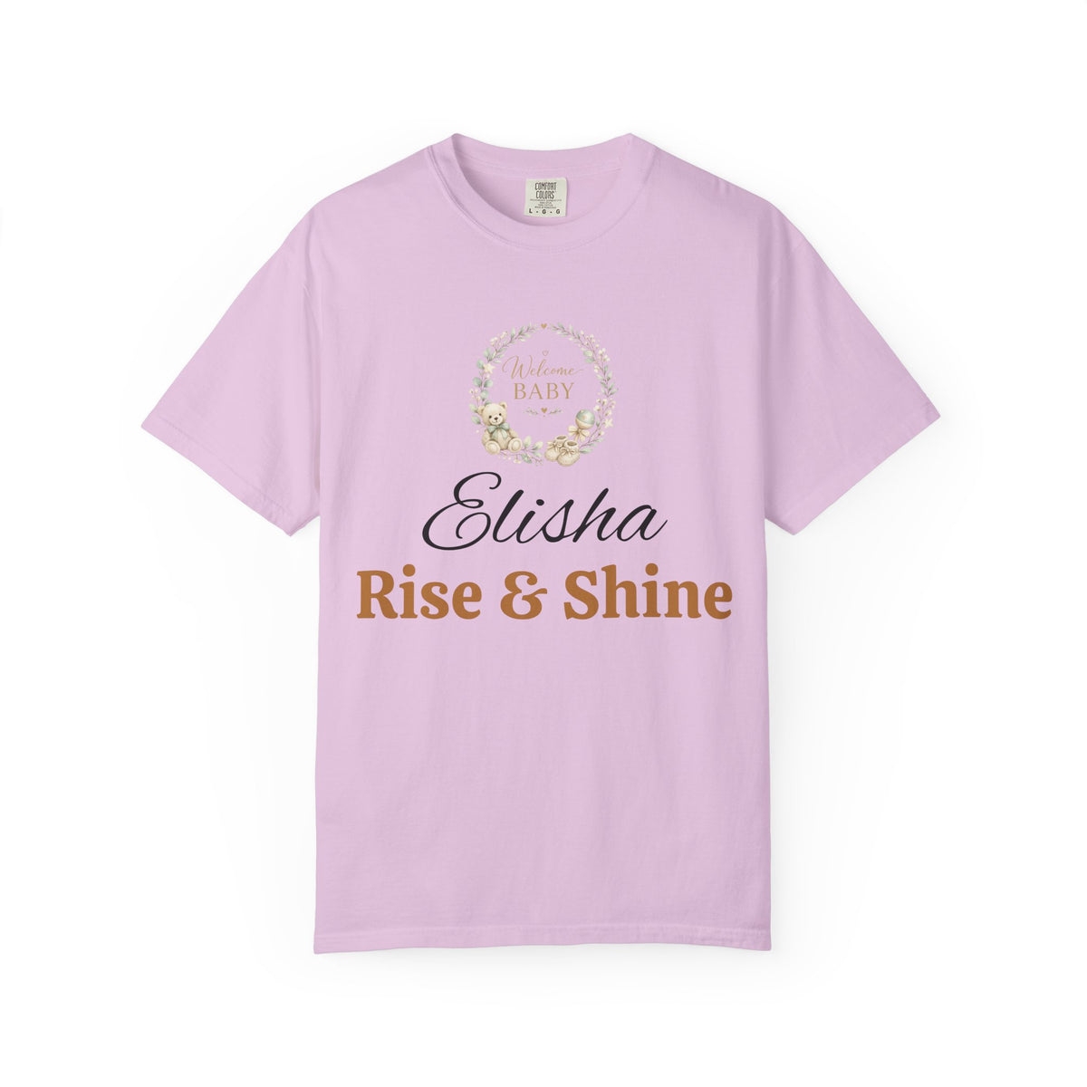 Personalized 'Rise & Shine' T-Shirt — Custom Name Floral Monogram Tee