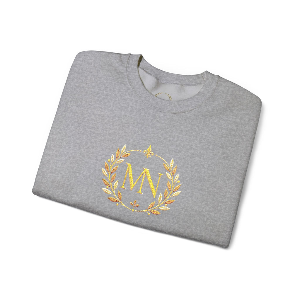Gold Laurel Monogram Crewneck Sweatshirt