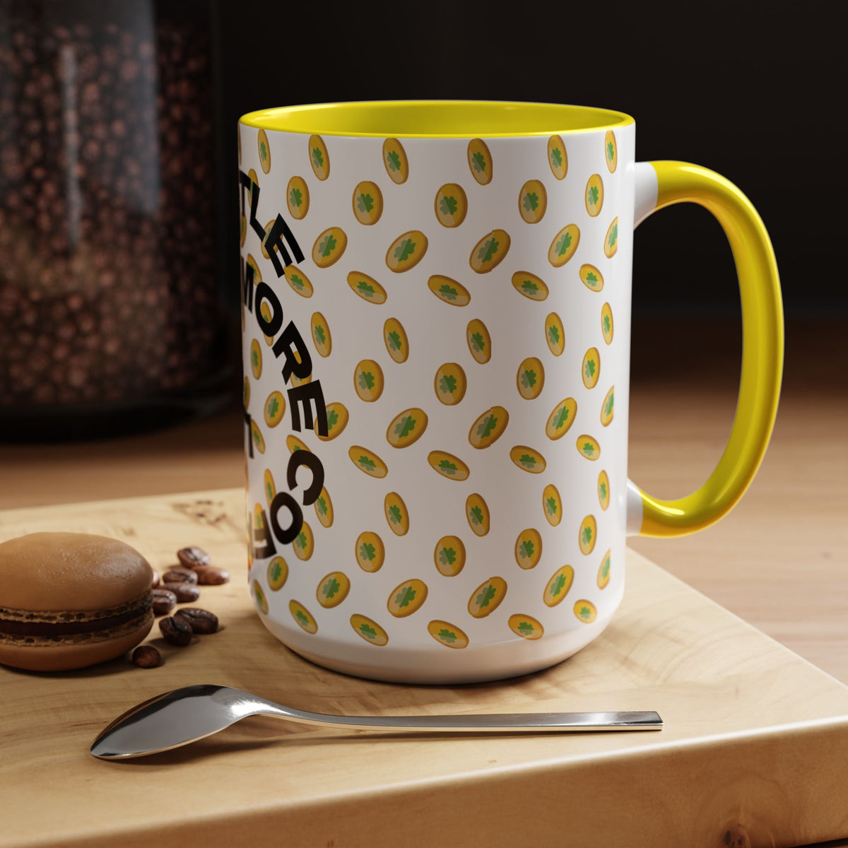 Hustle More Coffee Mug — Avocado Pattern Accent Mug (11/15oz