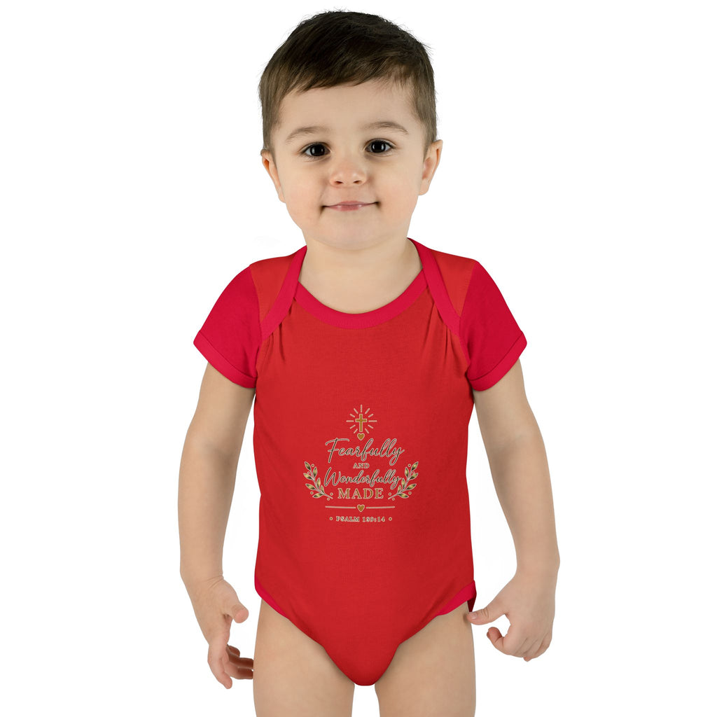Fearfully & Wonderfully Made Baby Bodysuit | Christian Baptism Gift Onesie