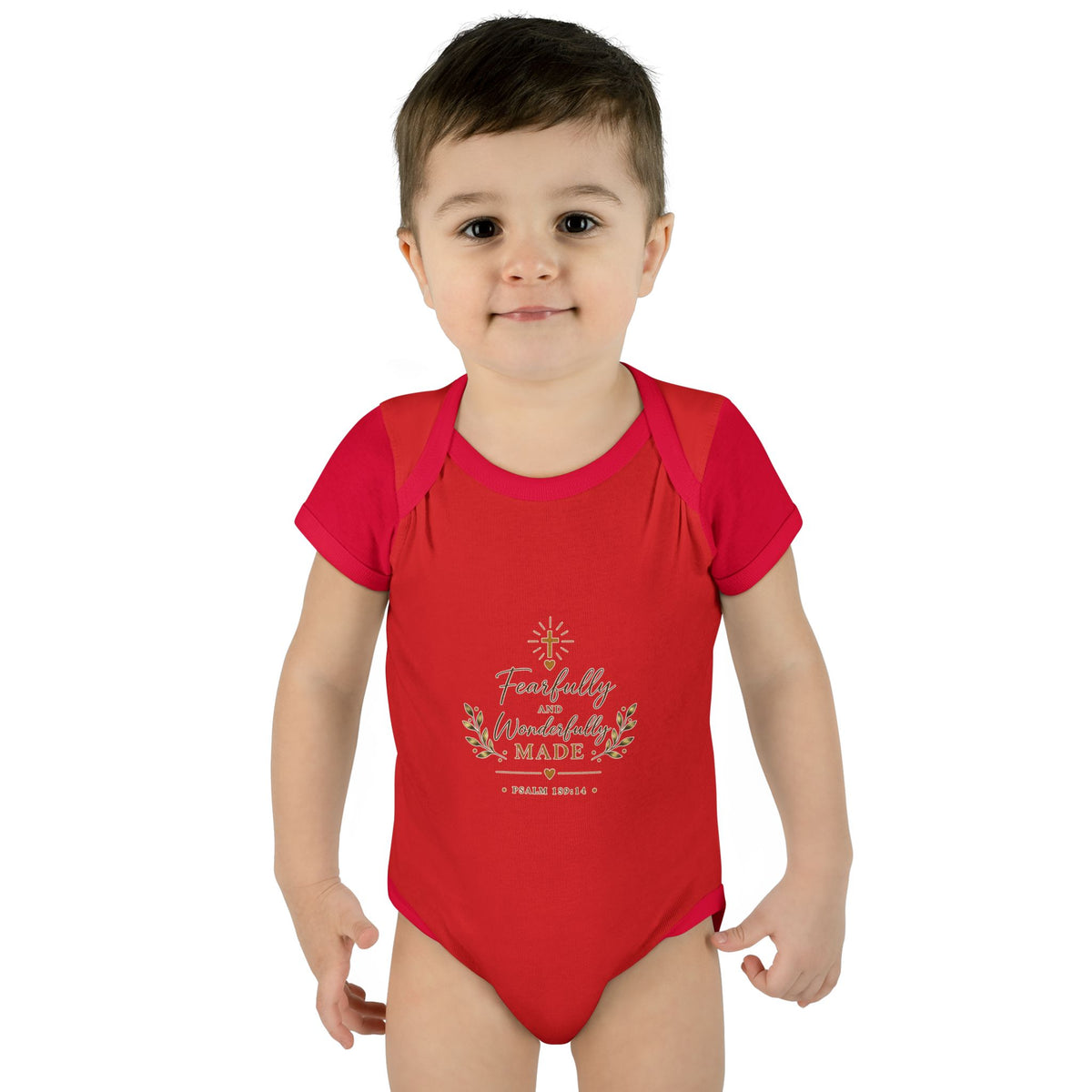 Fearfully & Wonderfully Made Baby Bodysuit | Christian Baptism Gift Onesie