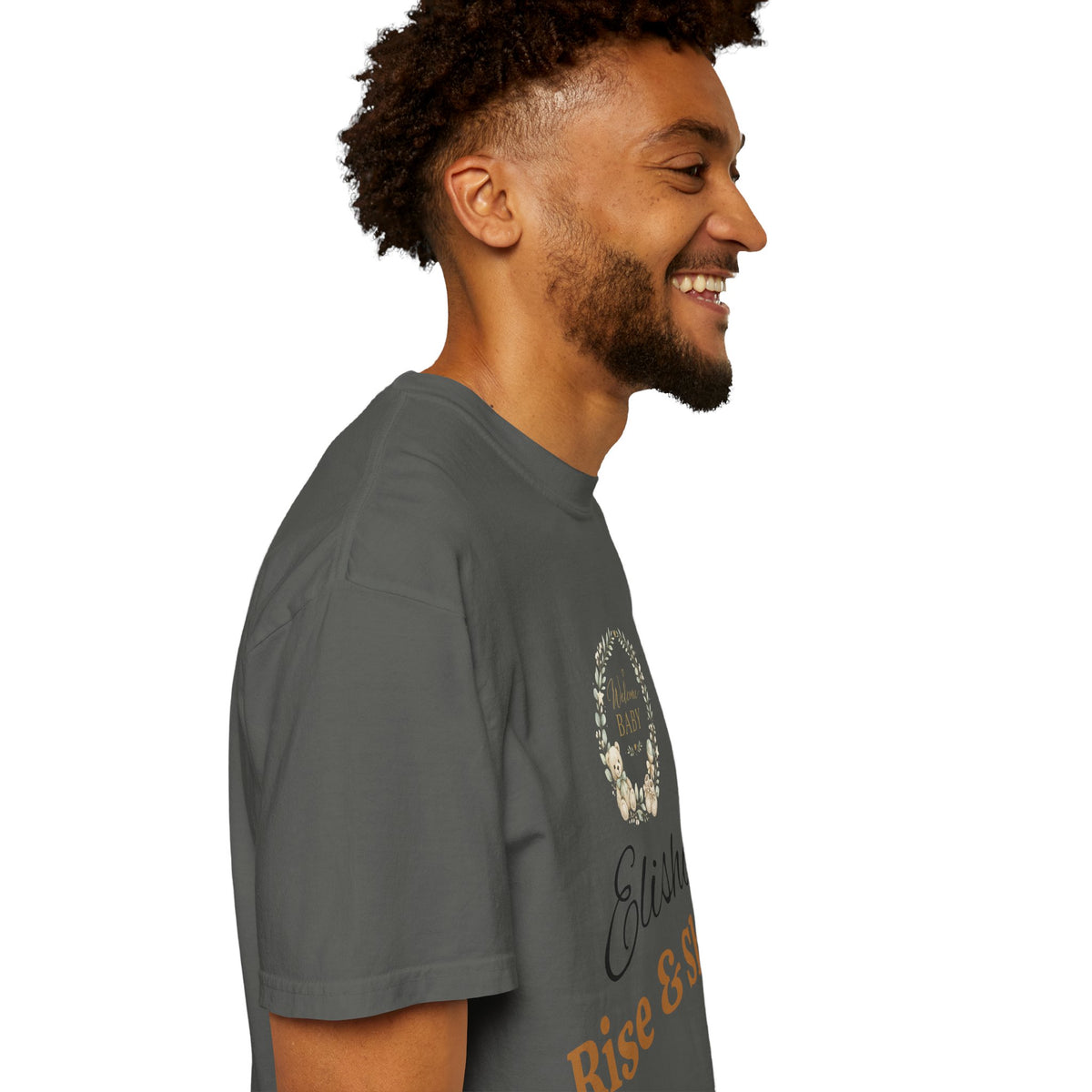 Personalized 'Rise & Shine' T-Shirt — Custom Name Floral Monogram Tee