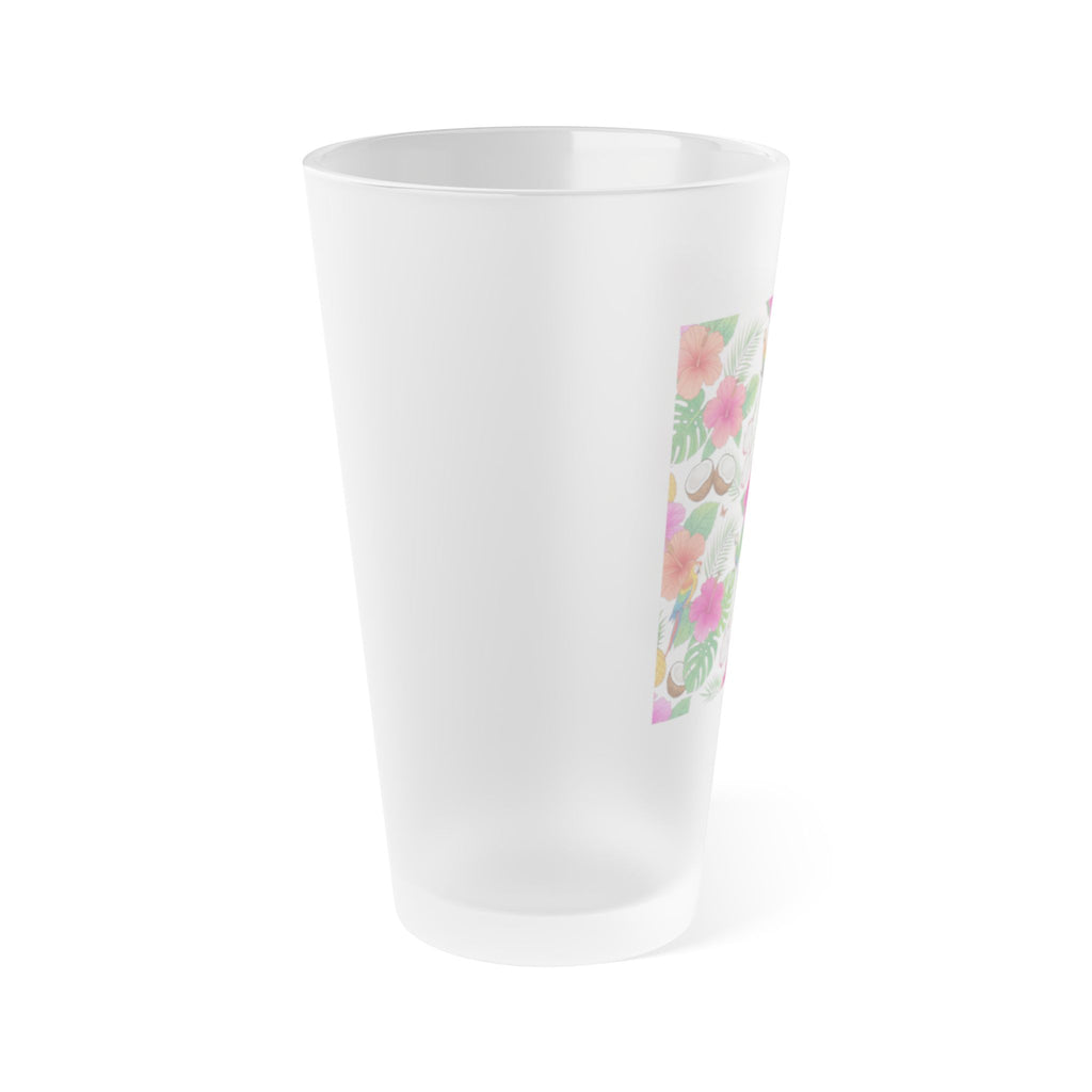 Frosted Pint Glass – Watercolor Floral 16oz Beer & Drink Glass