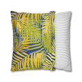 Tropical Palm Pillowcase — Yellow & Blue Leaf Decorative Pillow Cover