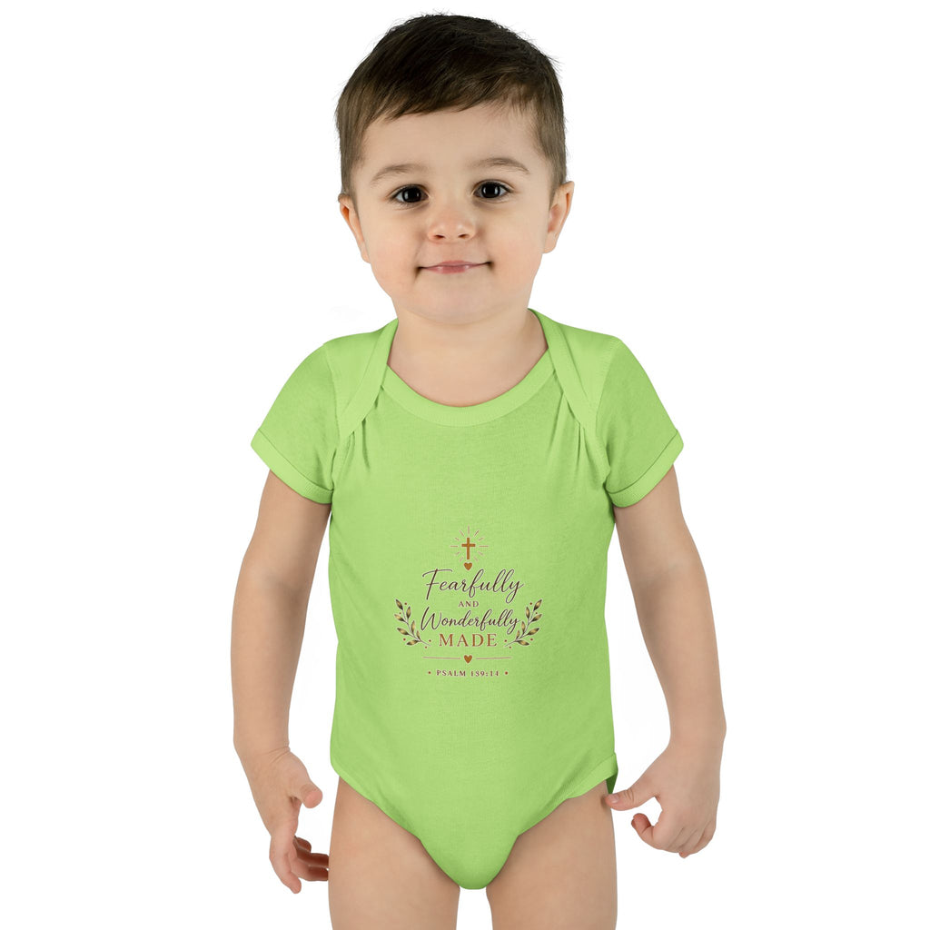 Fearfully & Wonderfully Made Baby Bodysuit | Christian Baptism Gift Onesie