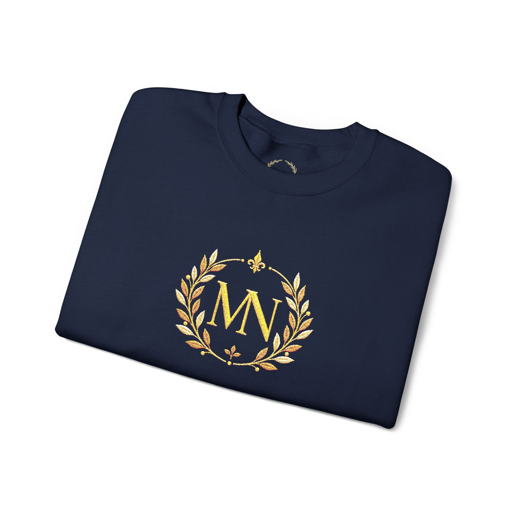 Gold Laurel Monogram Crewneck Sweatshirt