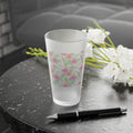 Frosted Pint Glass – Watercolor Floral 16oz Beer & Drink Glass