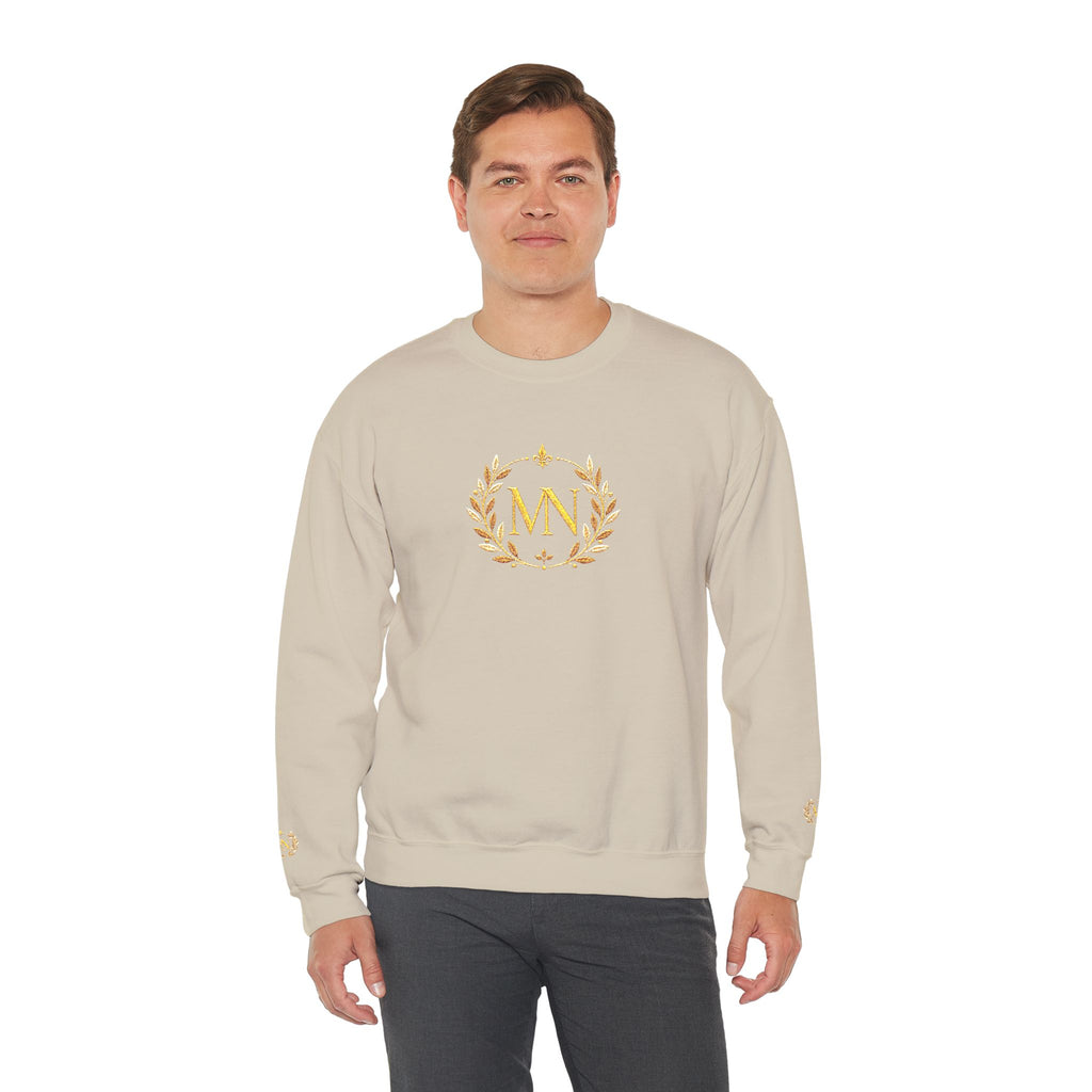 Gold Laurel Monogram Crewneck Sweatshirt