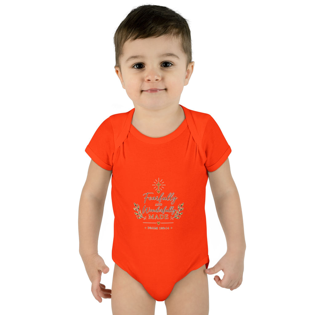Fearfully & Wonderfully Made Baby Bodysuit | Christian Baptism Gift Onesie
