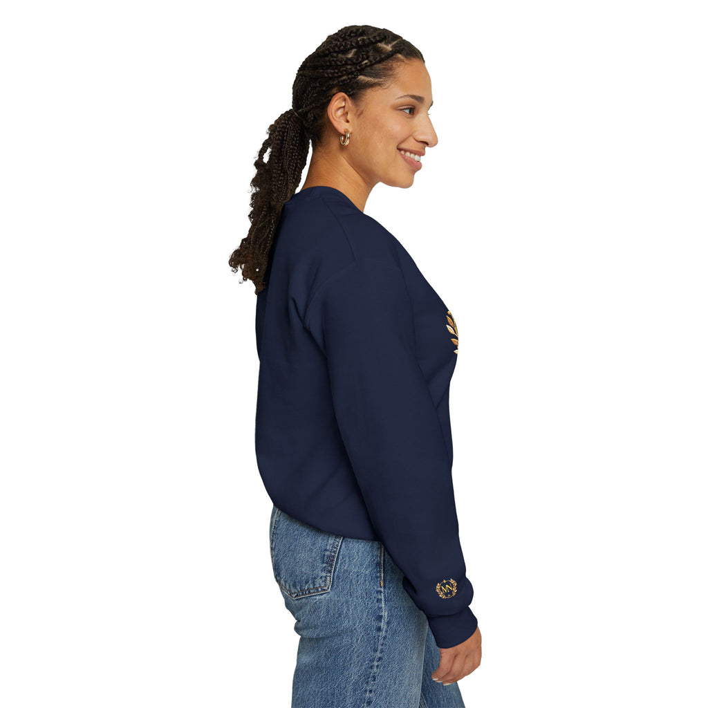 Gold Laurel Monogram Crewneck Sweatshirt