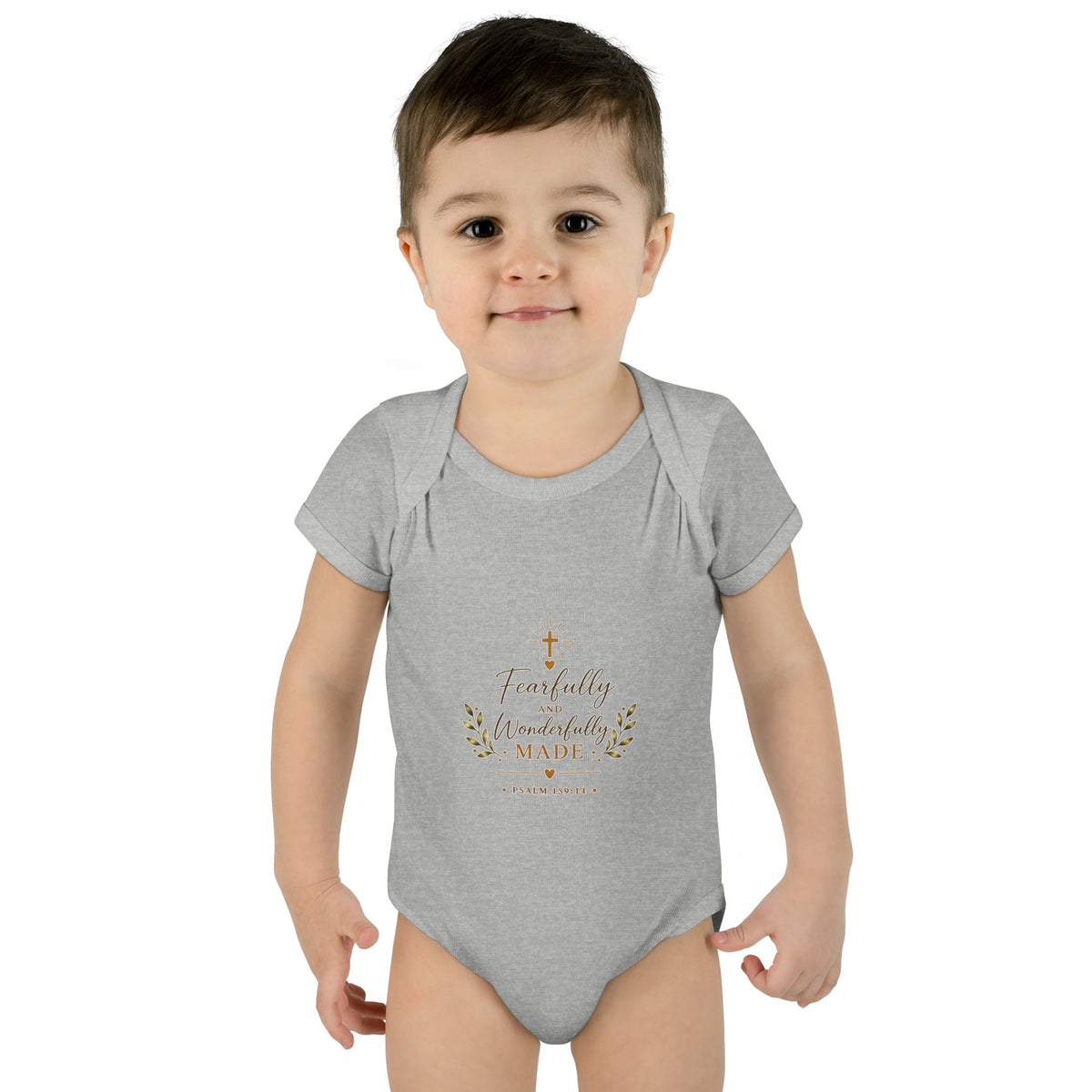 Fearfully & Wonderfully Made Baby Bodysuit | Christian Baptism Gift Onesie