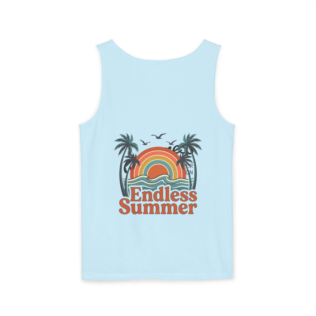 Endless Summer Tank Top — Retro Beach Palm Tree Surf Graphic