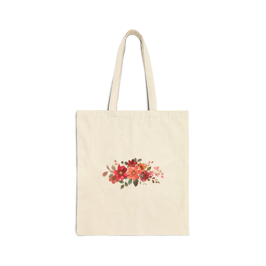 Grow & Bloom Floral Canvas Tote Bag