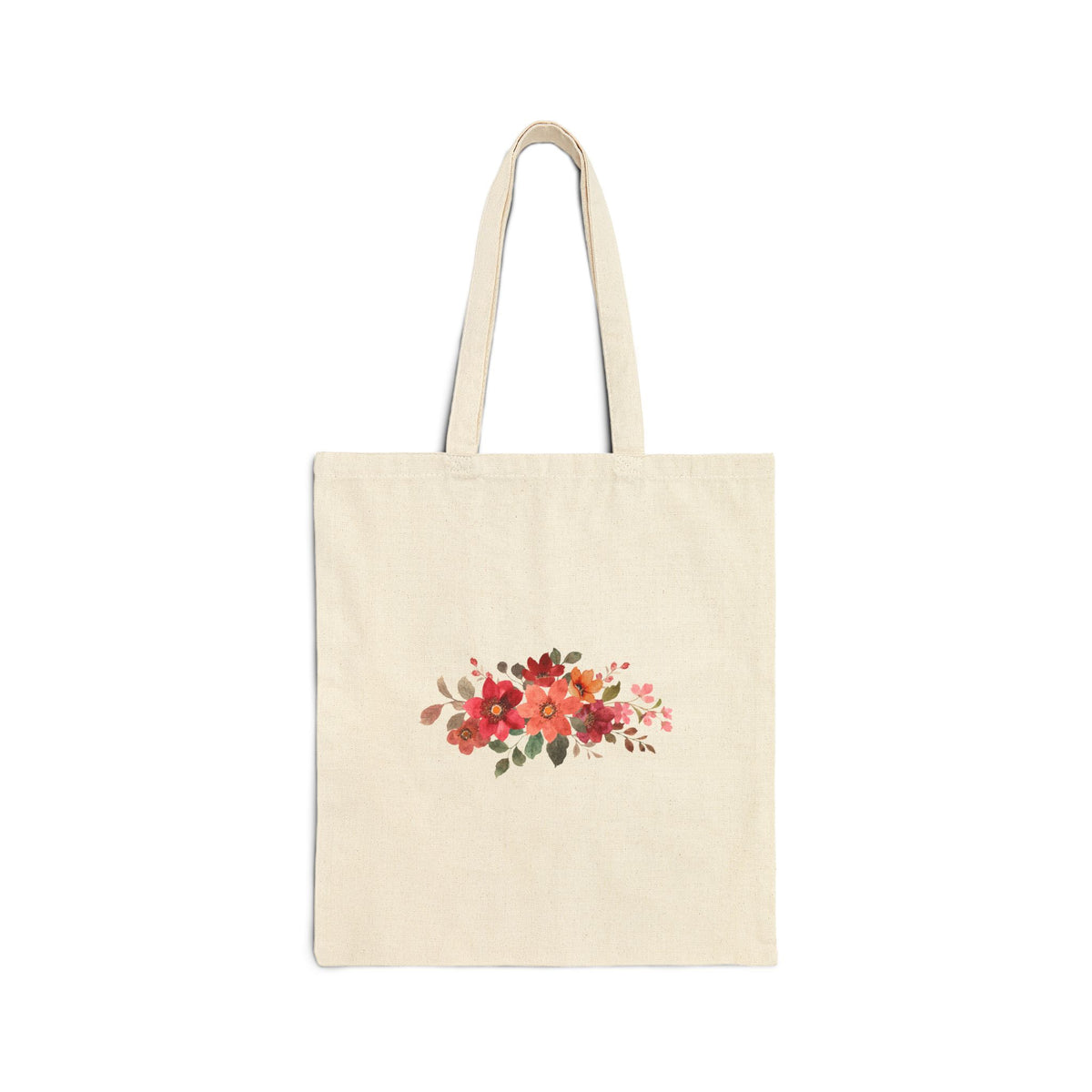 Grow & Bloom Floral Canvas Tote Bag
