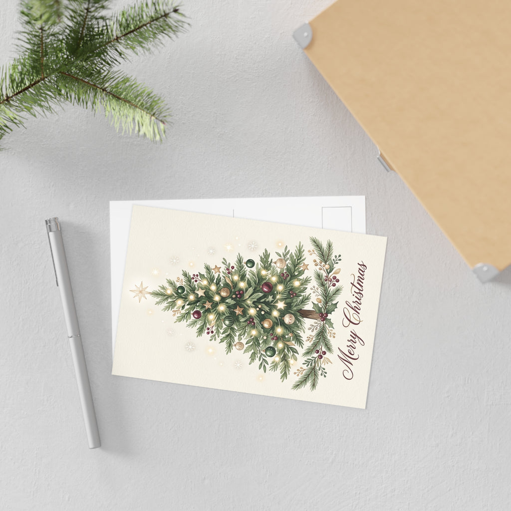 Christmas Tree Fine Art Postcards — Holiday Greeting Cards, Glossy 280gsm, 6x4 & 7x5