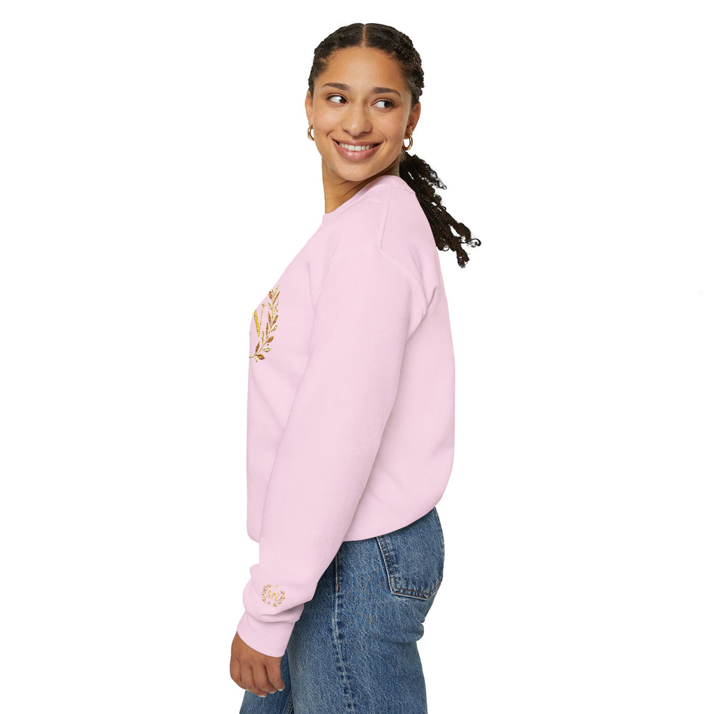 Gold Laurel Monogram Crewneck Sweatshirt